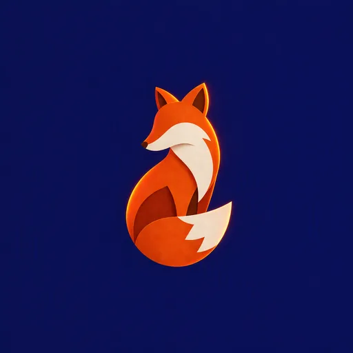 The same fox on indigo with an orange rim light