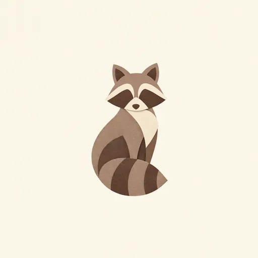 A raccoon in the same paper-cut style